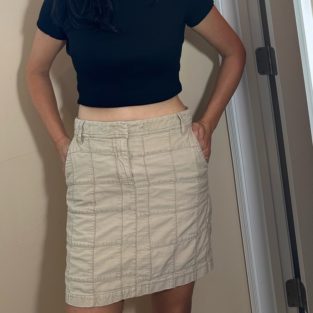 Ann Taylor Y2K patchwork pencil skirt khaki size 4